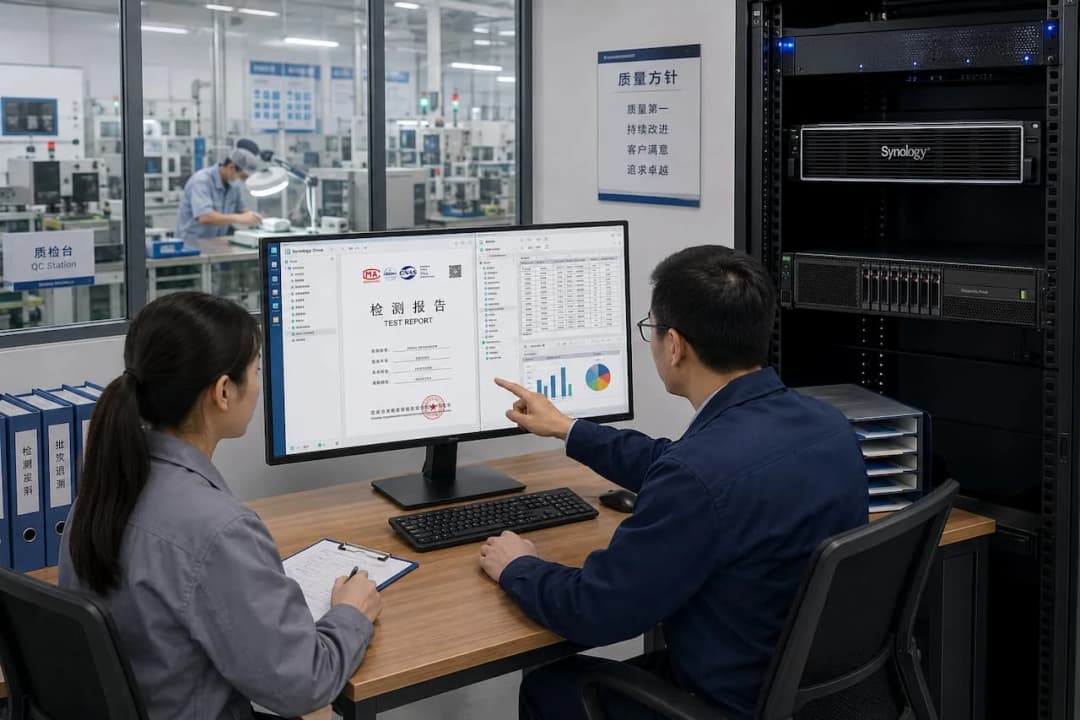 制造企业质检报告归档场景——群晖 NAS 集中保存检测报告、质量文件与批次追溯资料