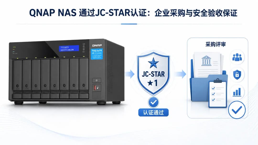 QNAP NAS通过JC-STAR ★1认证并进入企业采购评审的封面图